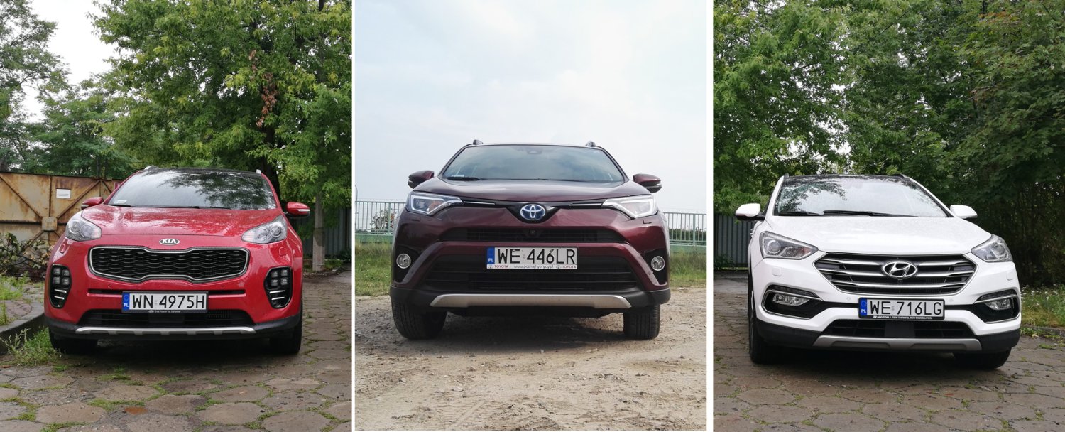 KIA Sportage, Toyota RAV4 i Hyundai Santa Fe.