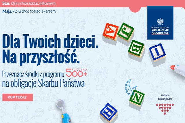 MF zachęca, żeby pieniądze z 500+ przeznaczyć na obligacje, czyli... oddać państwu