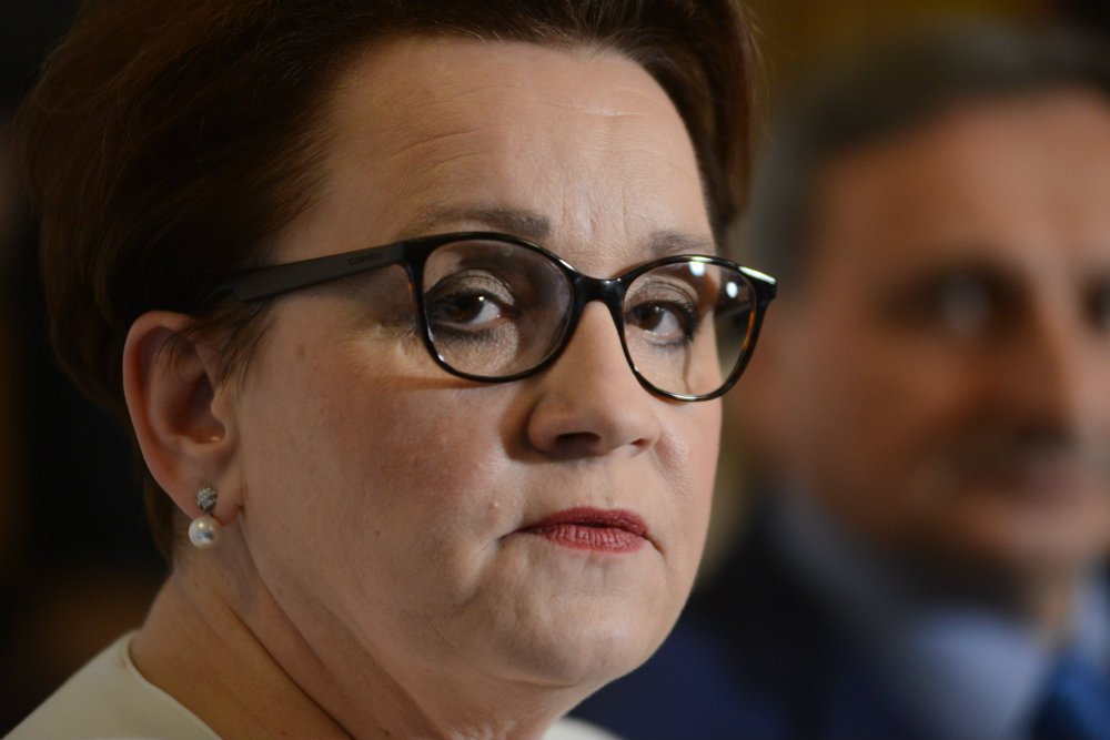 Wpadka wydarzyła się podczas konferencji prasowej Anny Zalewskiej na temat rządowego programu "Posiłek w szkole i w domu".