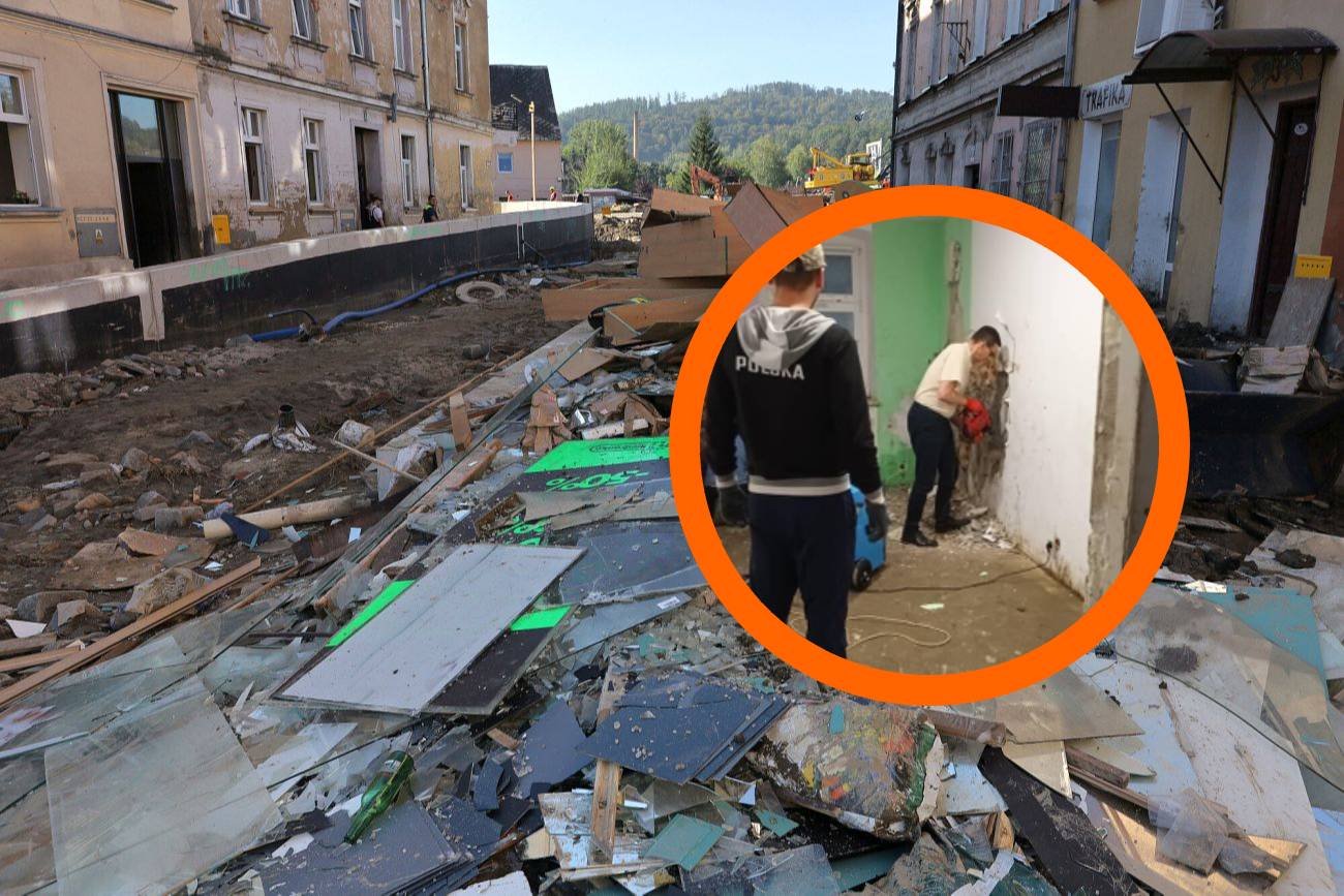 Morawiecki w lakierkach kuł ściany w zalanym domu w Głuchołazach