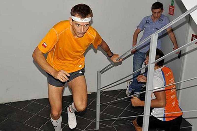 Piotr Łobodziński w czasie jednego z biegów.