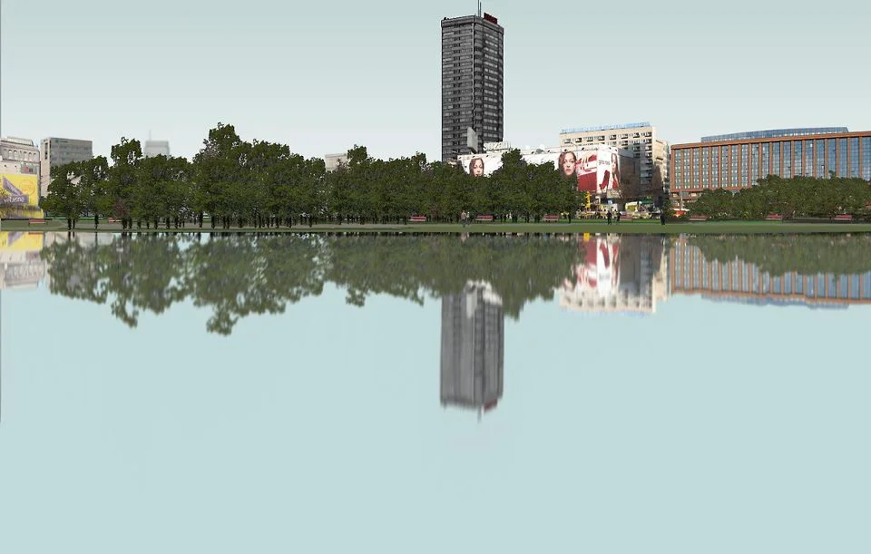 Jeden z pomysłów na zagospodarowanie placu - Centralne Jezioro Stolicy (proj. Zbigniew Sikora), fot. futuwawa.pl