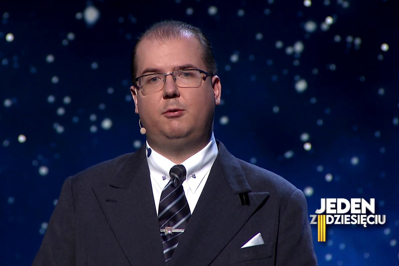 Trzeci rekordzista teleturnieju "Jeden z dziesięciu" Mateusz Kosonowski zdobył 602 punkty.