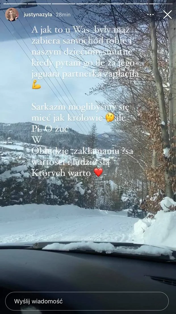 Justyna Żyła zaatakowała na Instagramie Piotra Żyłę i Marcelinę Ziętek.