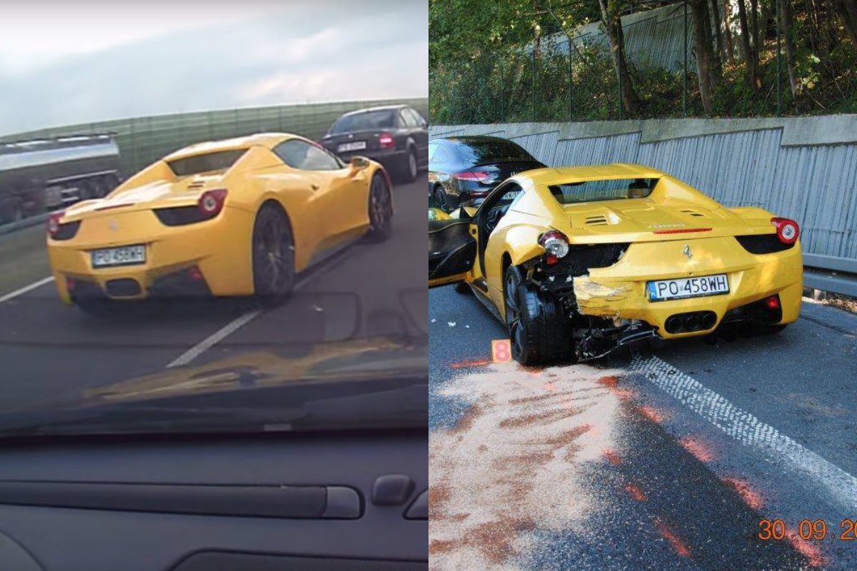 Internauci namierzyli żółte ferrari, które jak szalone mknęło po słowackiej szosie na chwilę przed tragicznym wypadkiem.