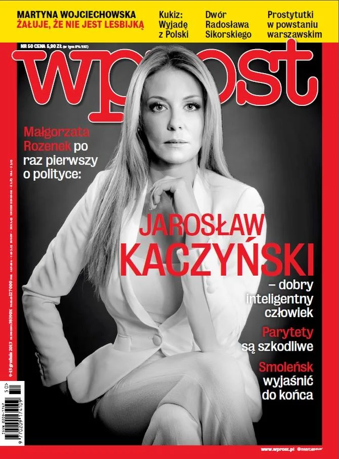 Małgorzata Rozenek, Perfekcyjna Pani Domu, na okładce "Wprost" chwali PiS.