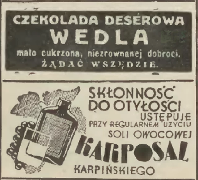 Reklama czekolady Wedla.