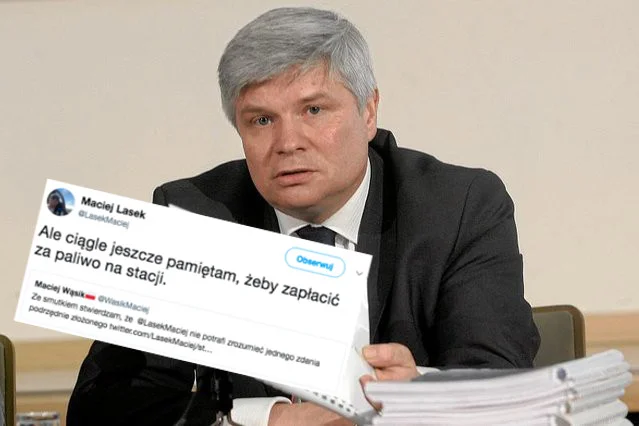 Maciej Lasek odgryzł się na Twitterze posłowi Wąsikowi wypominając mu wstydliwą  historię sprzed kilku lat.