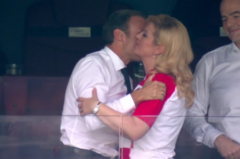 Macron i Kolinda Grabar-Kitarović wzbudzili duże zainteresowanie na finale mundialu.