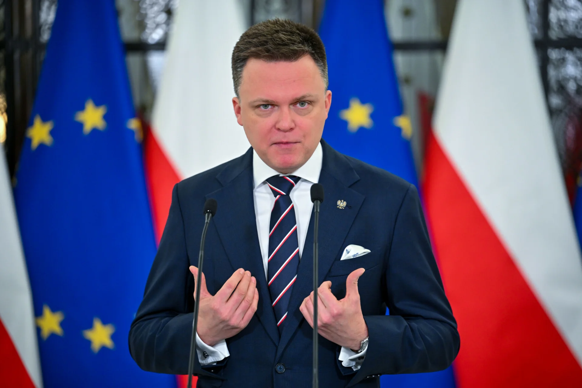 Szymon Hołownia, kandydat Polski 2050 na prezydenta. Szymon Hołownia, kandydat na prezydenta (Polska 2050).