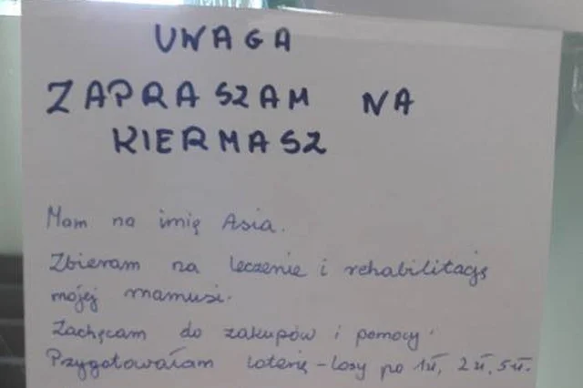 Asia, która zorganizowała kiermasz, by pomóc chorej mamie, teraz, w Kluczborku, pomoże innemu dziecku.