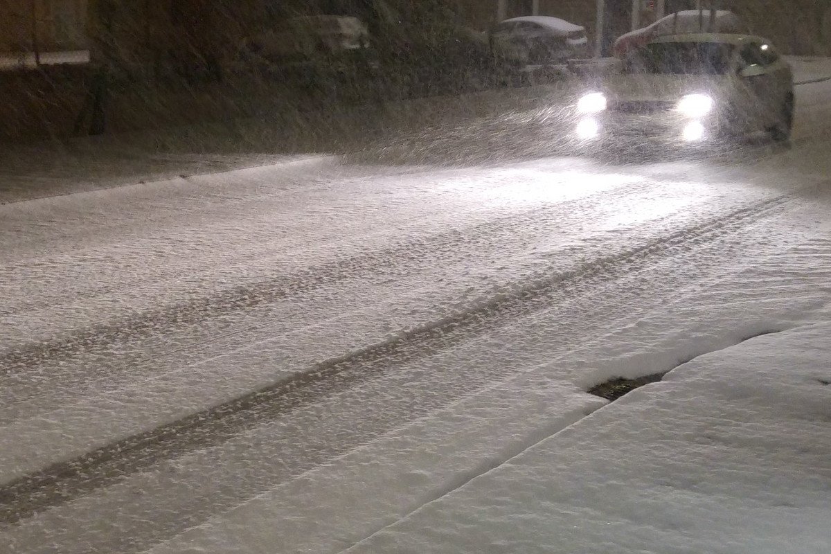 Śnieżyca w północnej Hiszpanii.