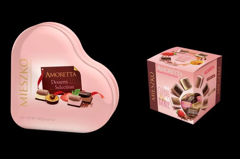 Amoretta Desserts, pralinki z deserowym nadzieniem z oferty Mieszko, to przykład wyrobu, którym warto dzielić się z innymi