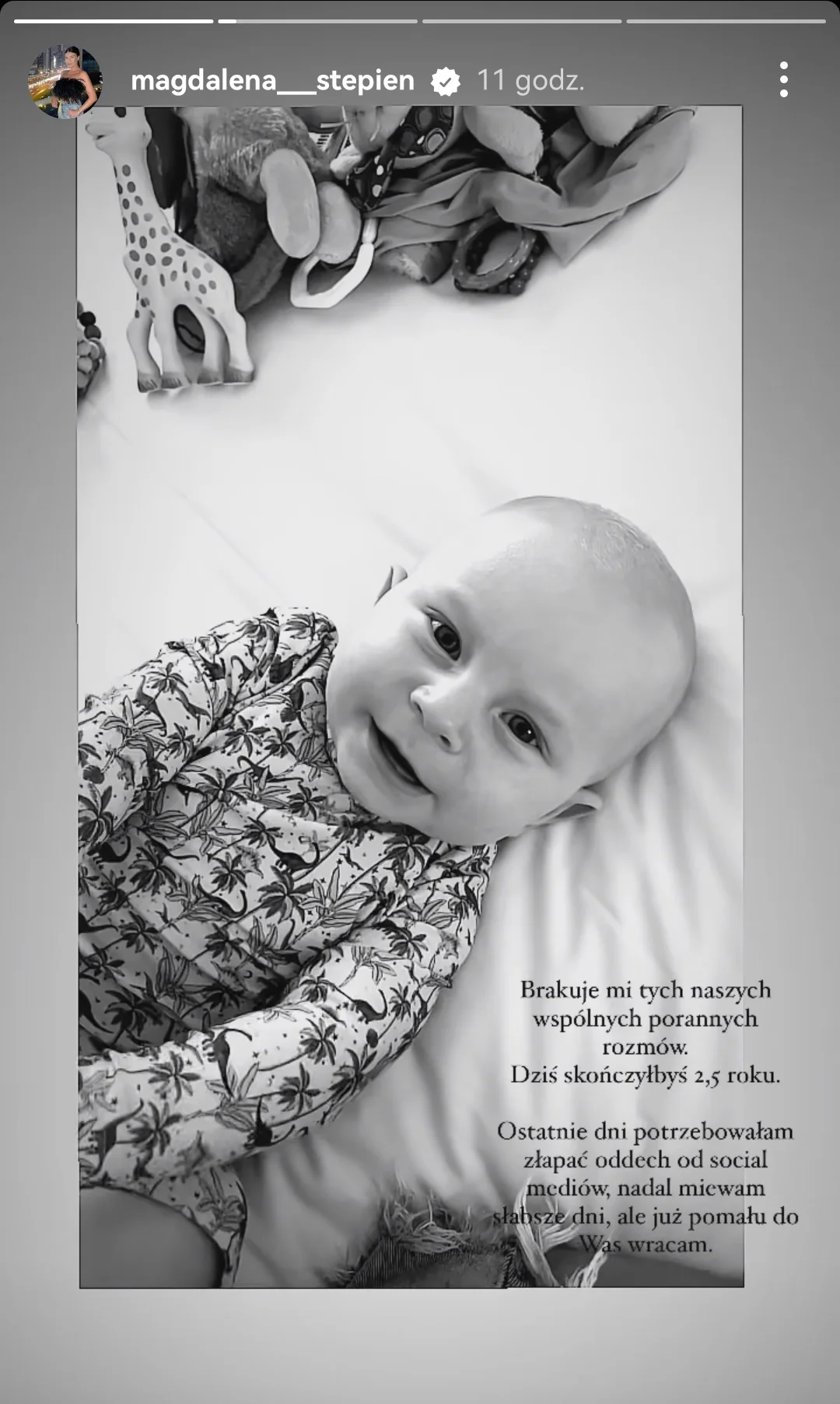 Magdalena Stępień wspomina synka. "Dziś skończyłbyś dwa i pół roku"