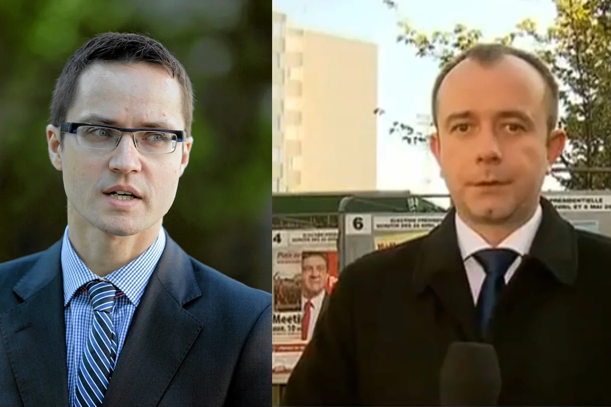 Od lewej: Konrad Niklewicz, kiedyś dziennikarz "Gazety Wyborczej", potem urzędnik w ministerstwie rozwoju regionalnego i Leszek Jarosz, reporter TVN24, który zostanie urzędnikiem w Brukseli