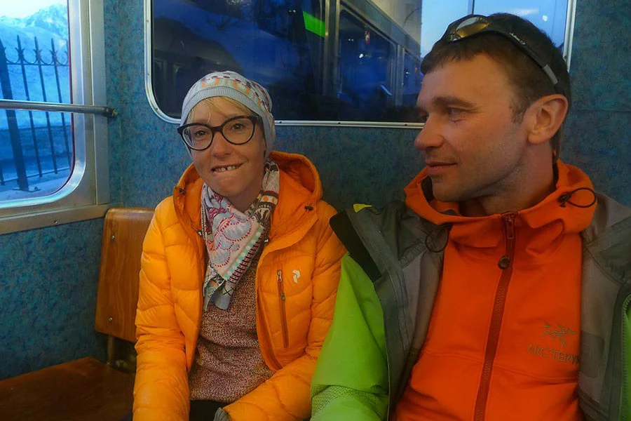 Anna Piunowa z portalu mountain.ru i Aleksander Gukow.
