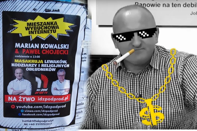 Niedoszły prezydent Marian Kowalski i pastor Kościoła Nowego Przymierza Paweł Chojecki "masakrują lewaków" w internetowej telewizji "Idź Pod Prąd".