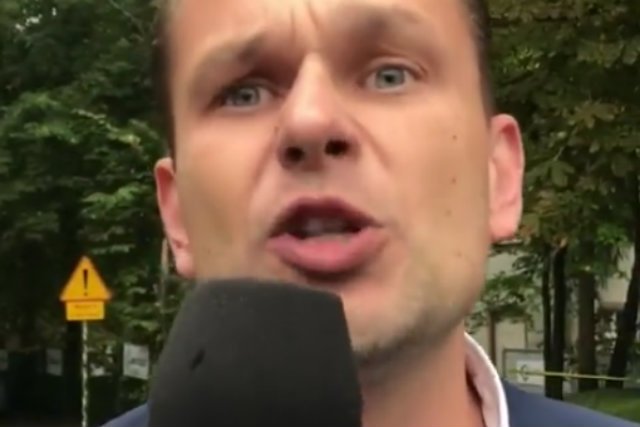 Łukasz Sitek z TVP próbował przepytać prezydenta Sopotu podczas otwarcia Centrum Opieki Geriatrycznej.