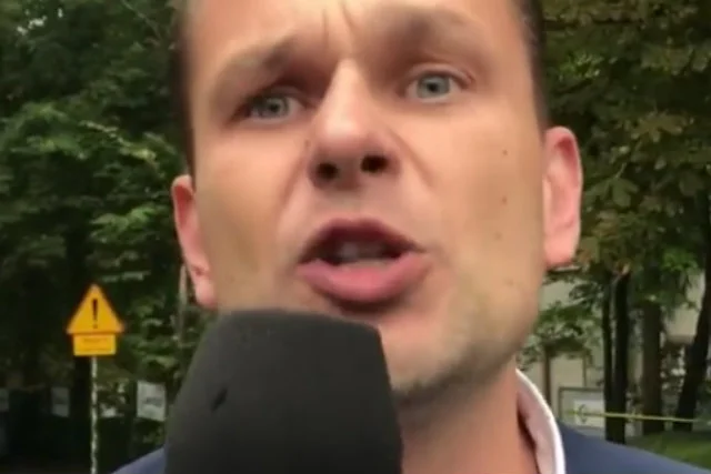 Łukasz Sitek z TVP próbował przepytać prezydenta Sopotu podczas otwarcia Centrum Opieki Geriatrycznej.
