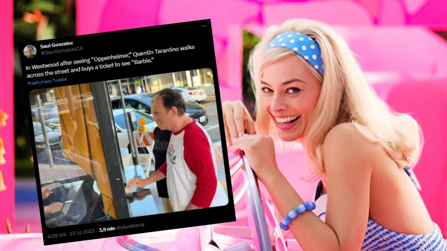 Quentin Tarantino stał się memem po tym, jak obejrzał film "Barbie". Poszło o stopy.