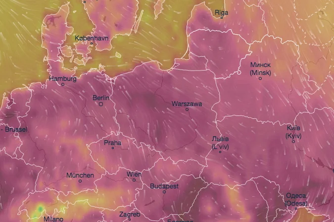 Gorące powietrze zaleje właściwie całą Europę.