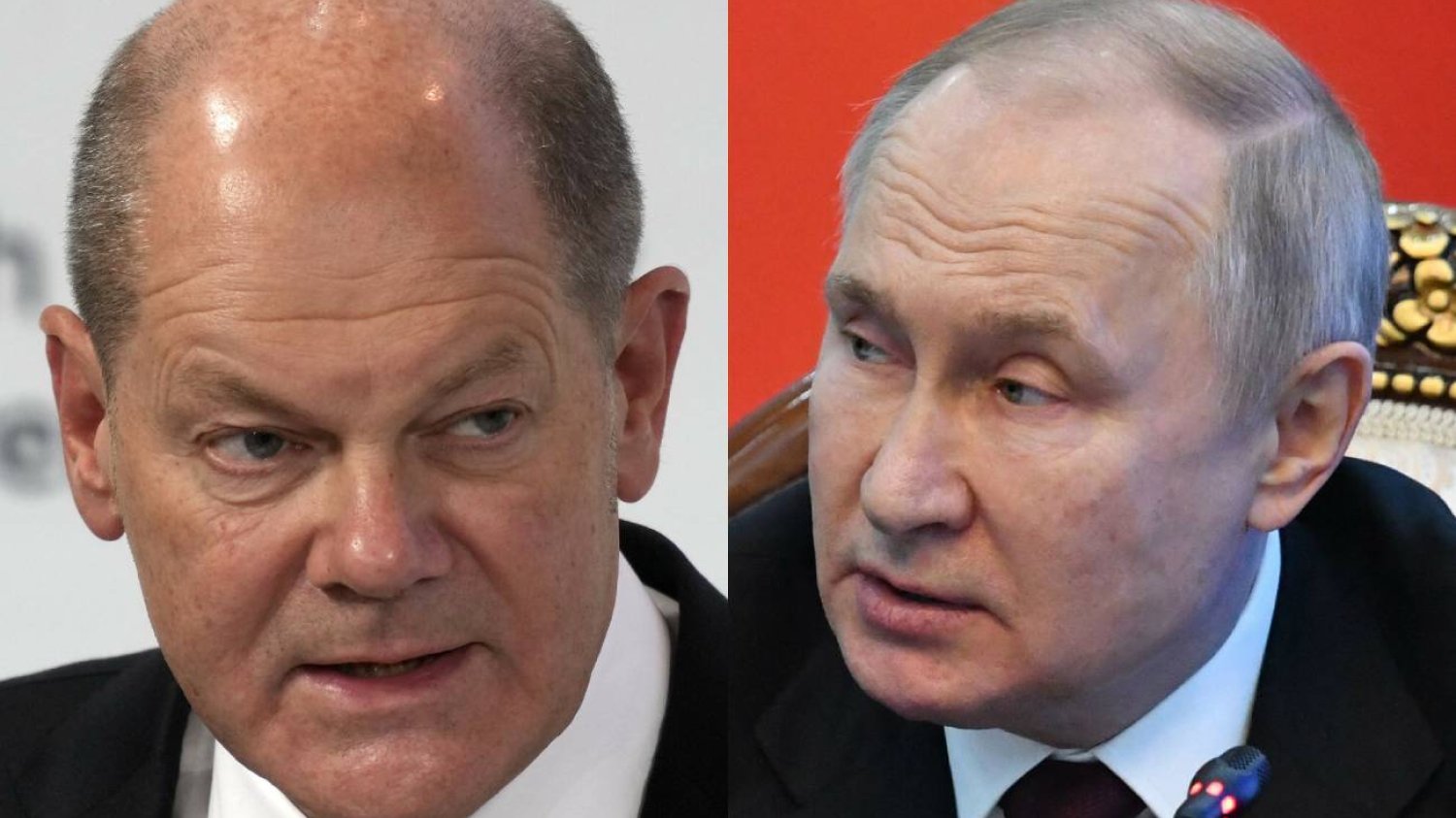 Olaf Scholz i Władimir Putin
