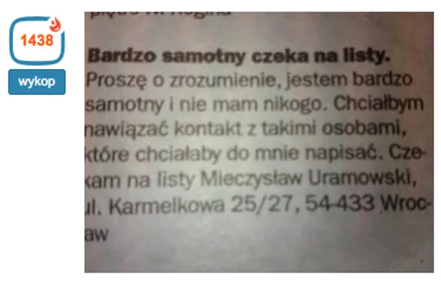 Ogłoszenie Mieczysława Uramowskiego zdobyło rozgłos w internecie