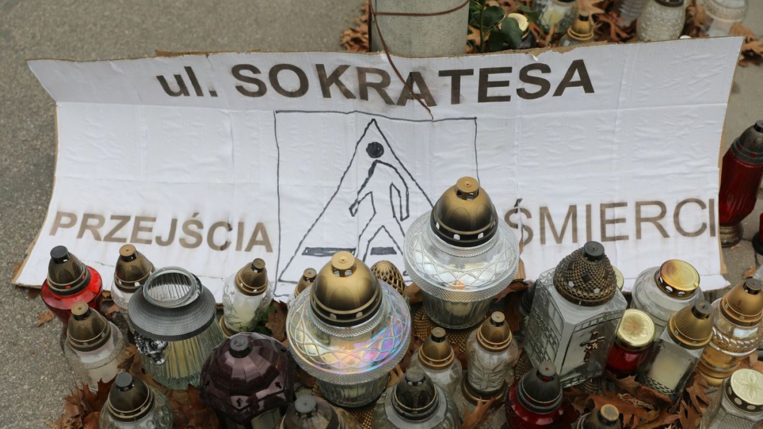 Miejsce wypadku na ul.Sokratesa, przy skrzyzowaniu z Petofiego.