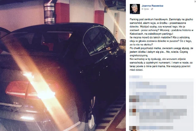 Gdy Joanna Racewicz upomniała matkę, która zamknęła swoje dziecko w samochodzie, ta obrzuciła ją wyzwiskami