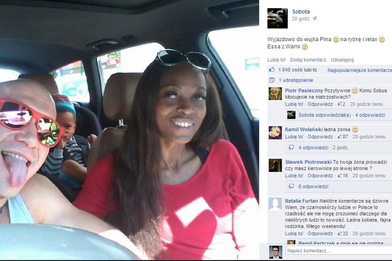 Raper Sobota wrzucił na Facebooka zdjęcie z czarnoskórą partnerką. Część fanów zaczęła obrażać ich rasistowskimi komentarzami: "Test na HIV zrobiłeś?"