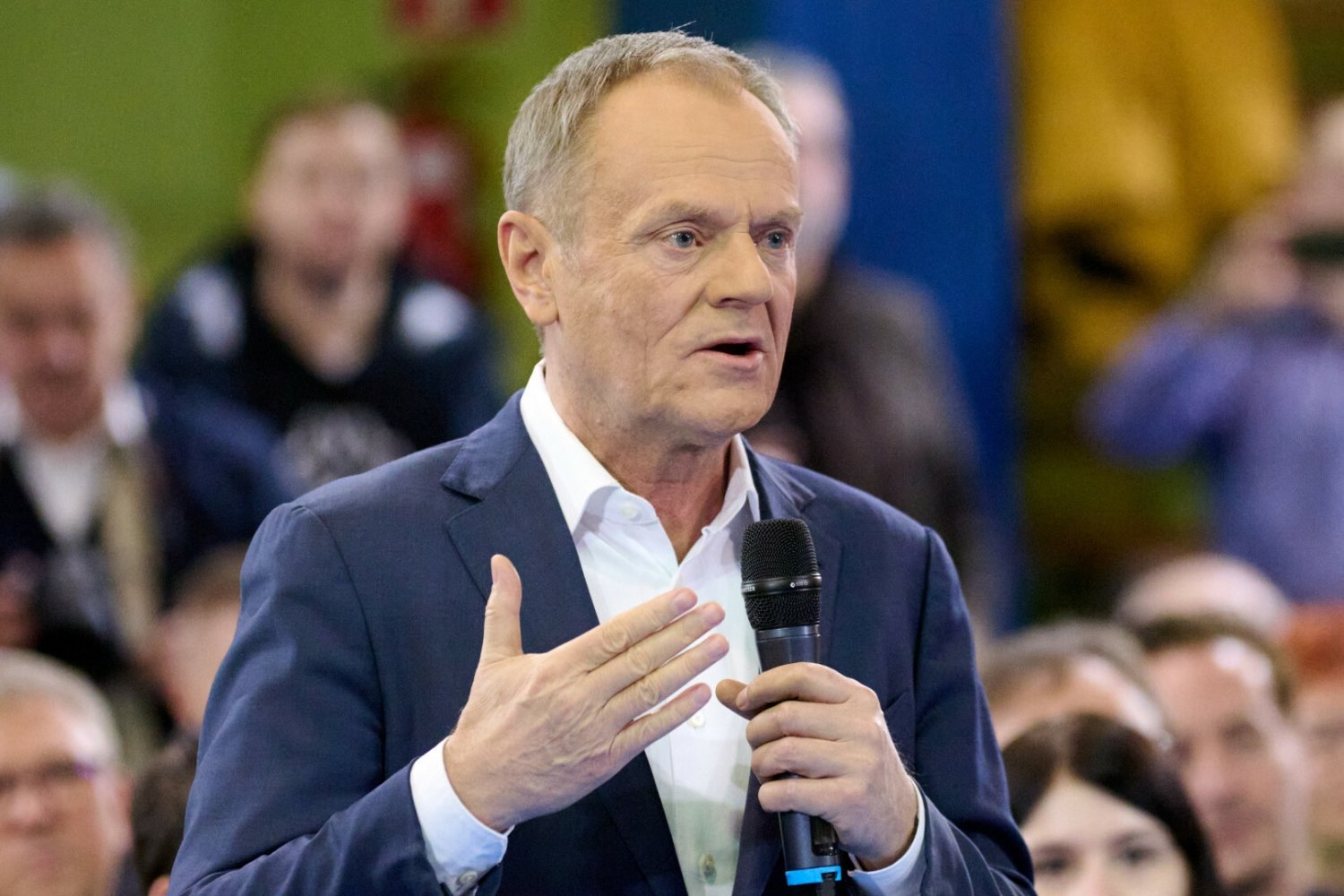 Lider PO Donald Tusk podczas jednego ze spotkań.