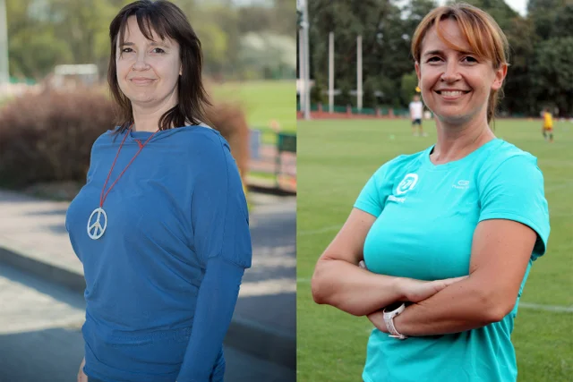 Po lewej: Ewa - przyszła biegaczka (kwiecień 2014). Po prawej: Ewa - przyszła maratonka (wrzesień 2015)