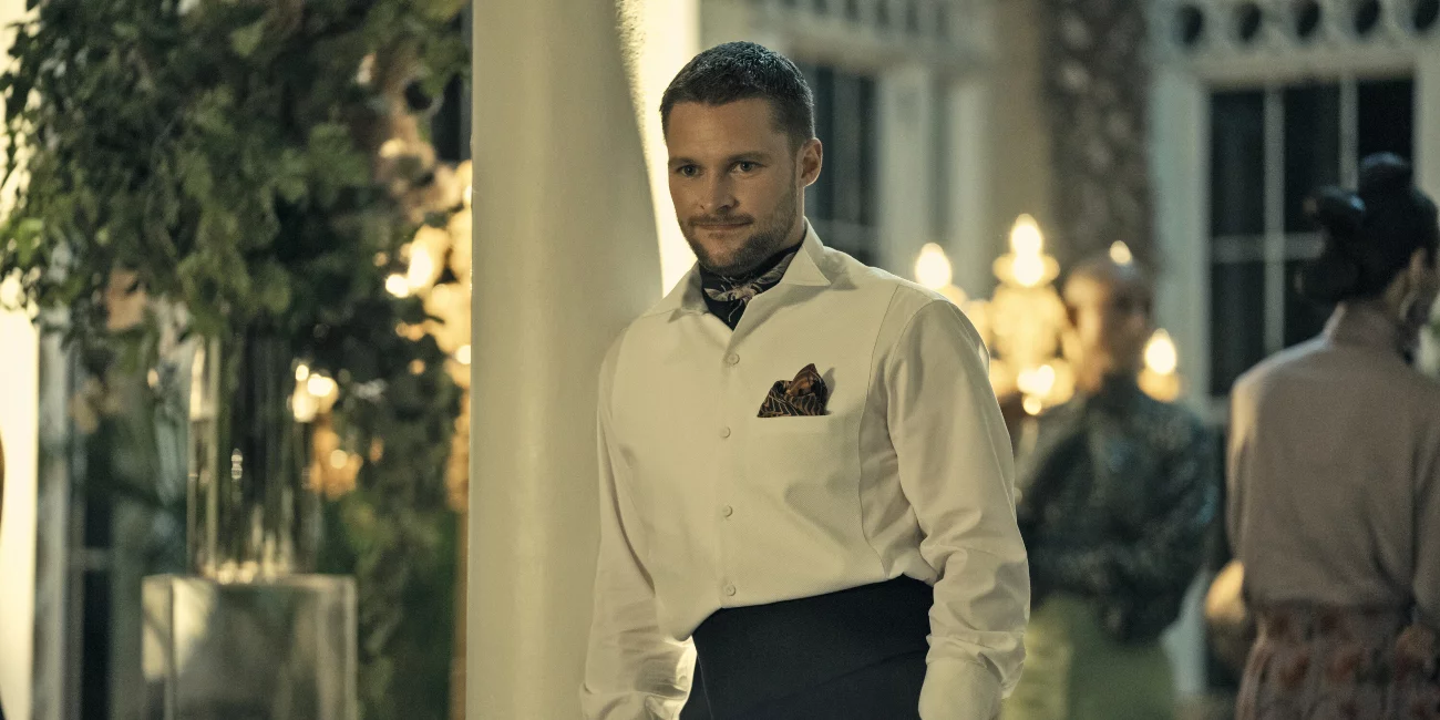 Jack Reynor jako Burton Fisher w serialu "Peryferal".