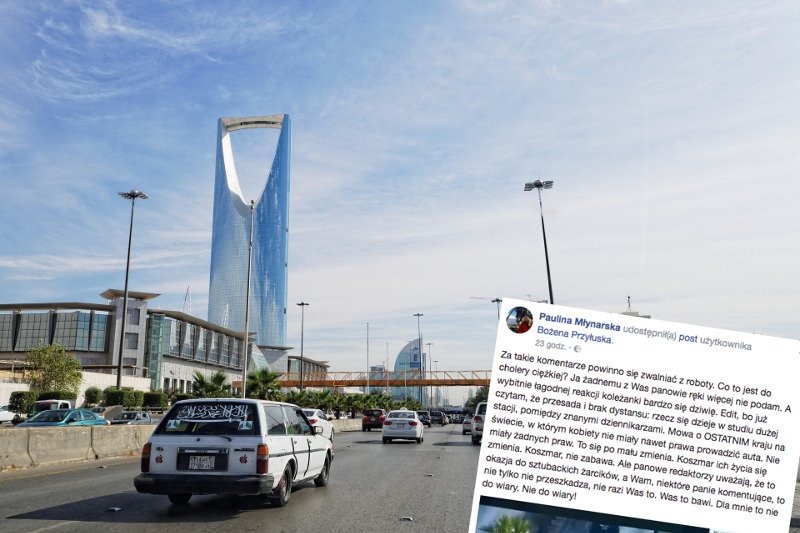 Paulina Młynarska jest oburzona żartami kolegów po fachu na temat przyznania praw do prowadzenia pojazdów przez kobiety w Arabii Saudyjskiej.