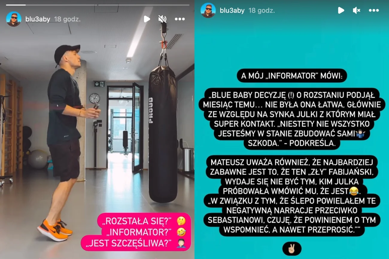 Blue Baby potwierdził rozstanie z Maffashion. Zwrócił się do Fabijańskiego