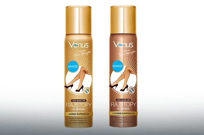 Rajstopy w sprayu marki Venus to obecnie najtańszy na rynku produkt tego typu.