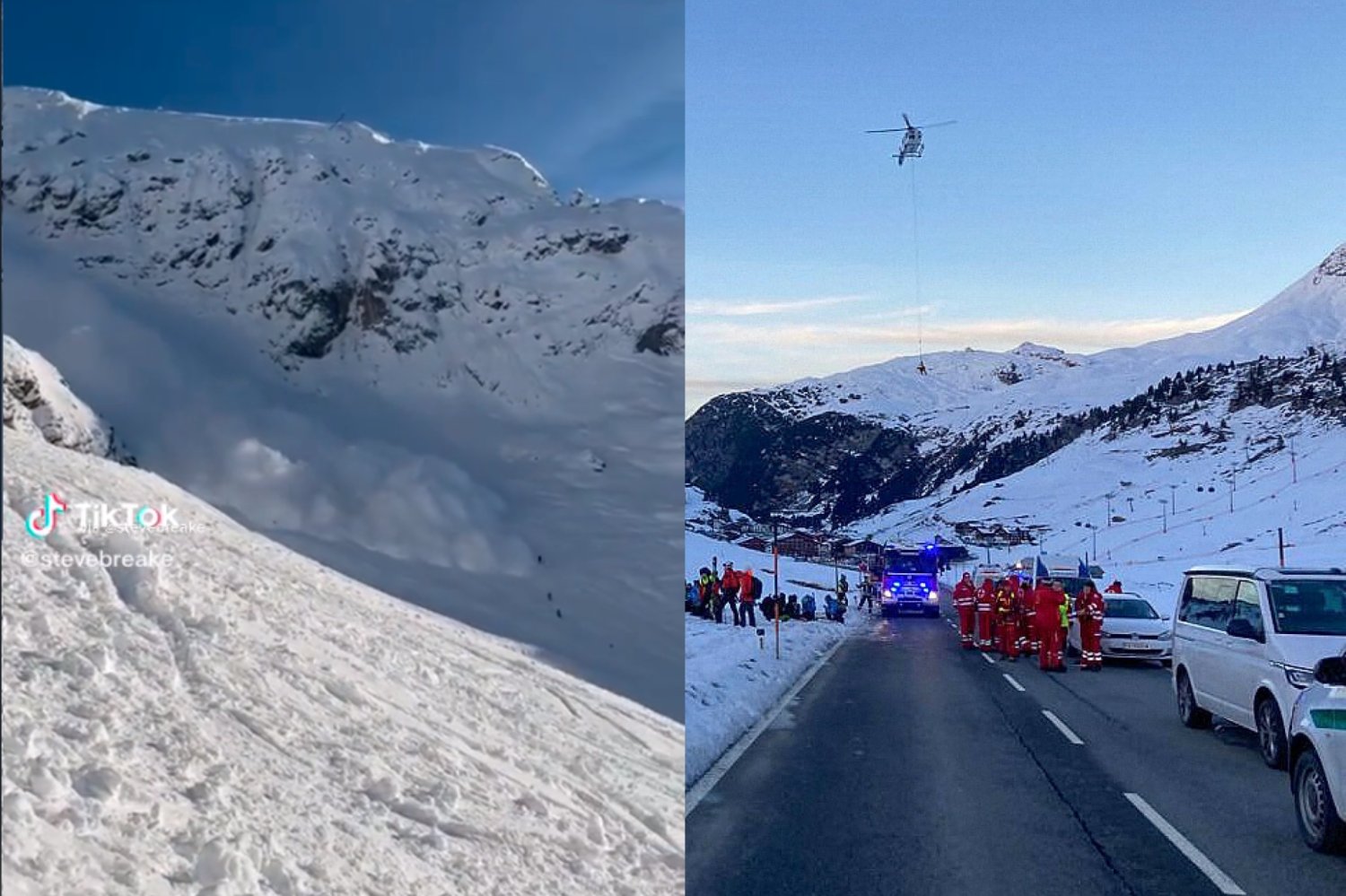 Ogromna lawina porwała dziesięciu narciarzy w austriackich górach.