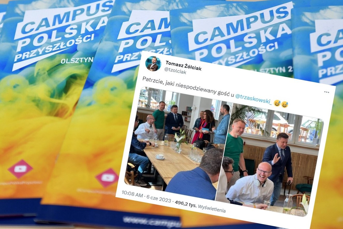 Michał Dworczyk pojawił się na spotkaniu PO.