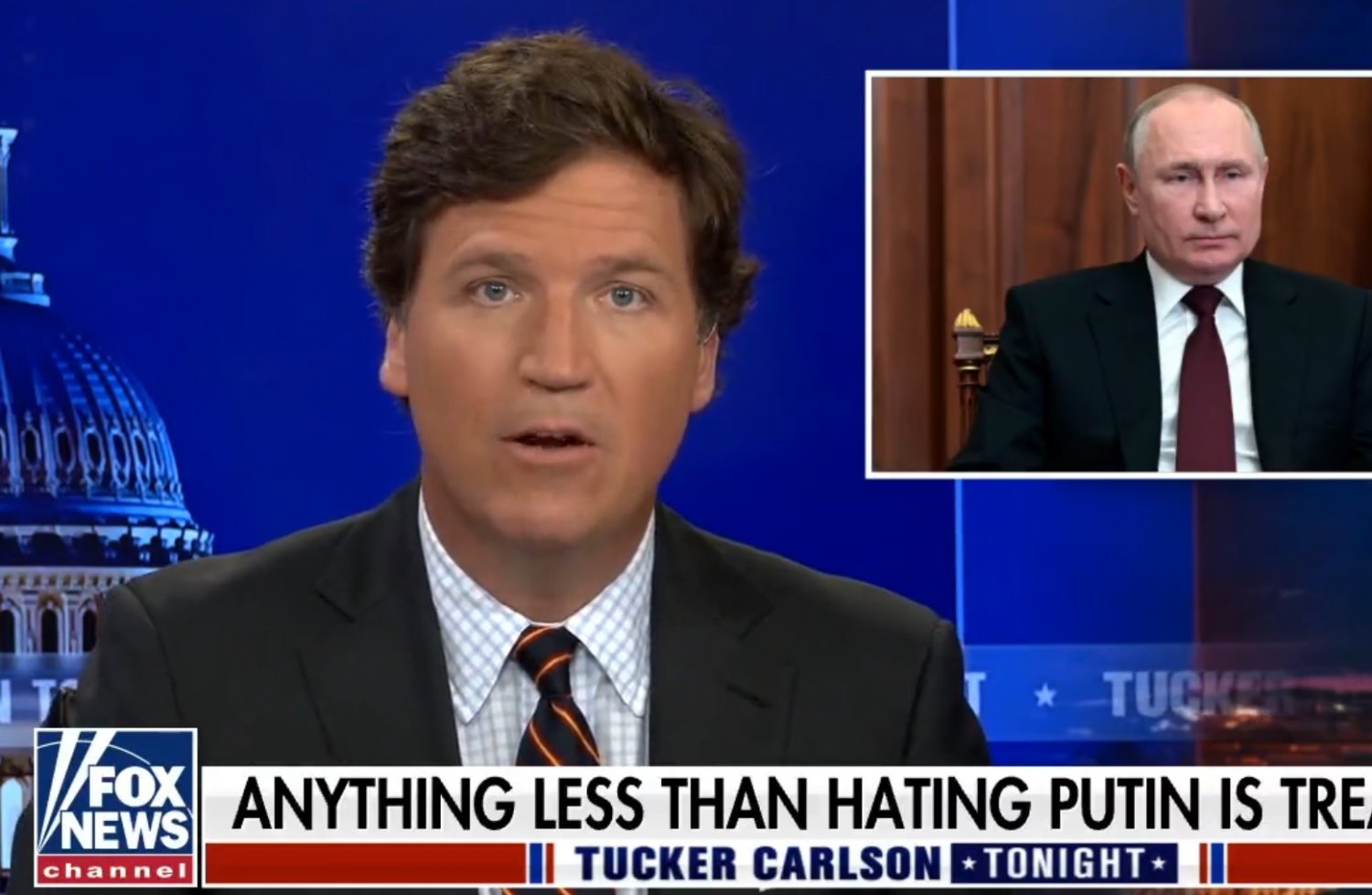 Dziennikarz Tucker Carlson w kuriozalny sposób postanowił bronić na wizji Putina.