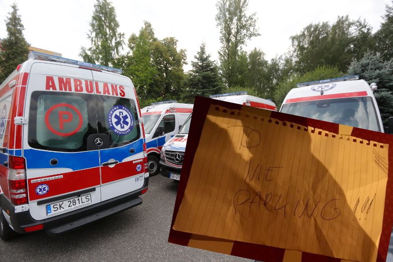 Kartka zatknięta za wycieraczkę karetki oburzyła internautów. Jest też przykładem zwyczajnej głupoty.