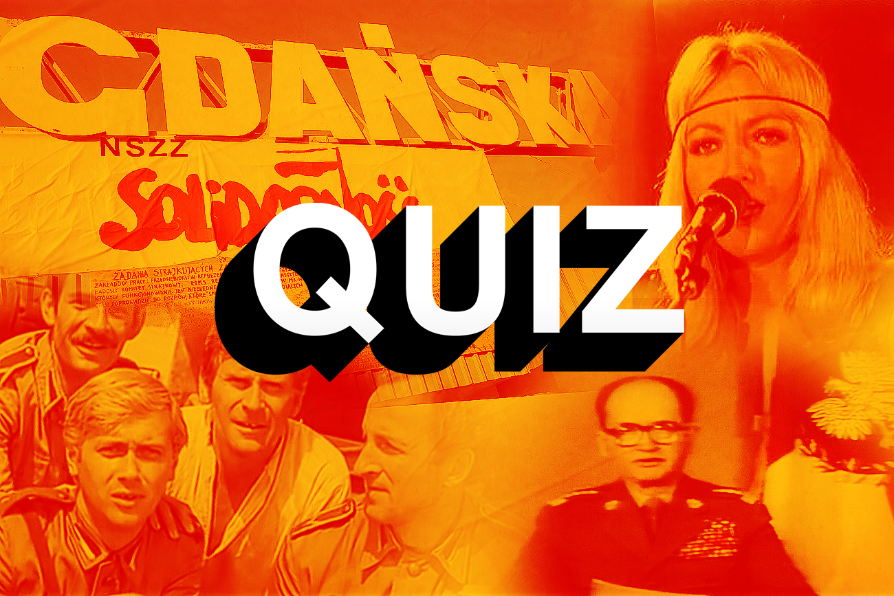 Na zdjęciu okładka quizu o największych gwiazdach muzyki, filmu i serialu z czasów PRL.