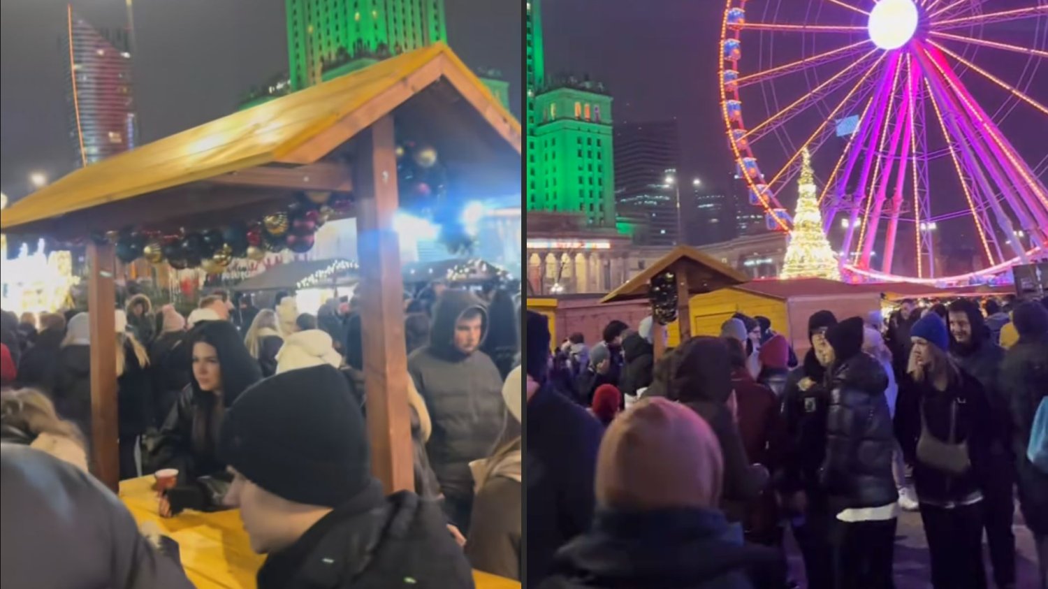 Wielu odwiedzających na jarmarku bożonarodzeniowym w Warszawie
