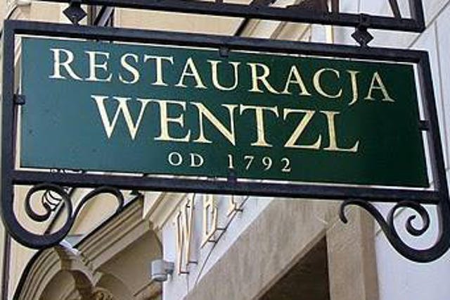 Szyld restauracji Wentzl.