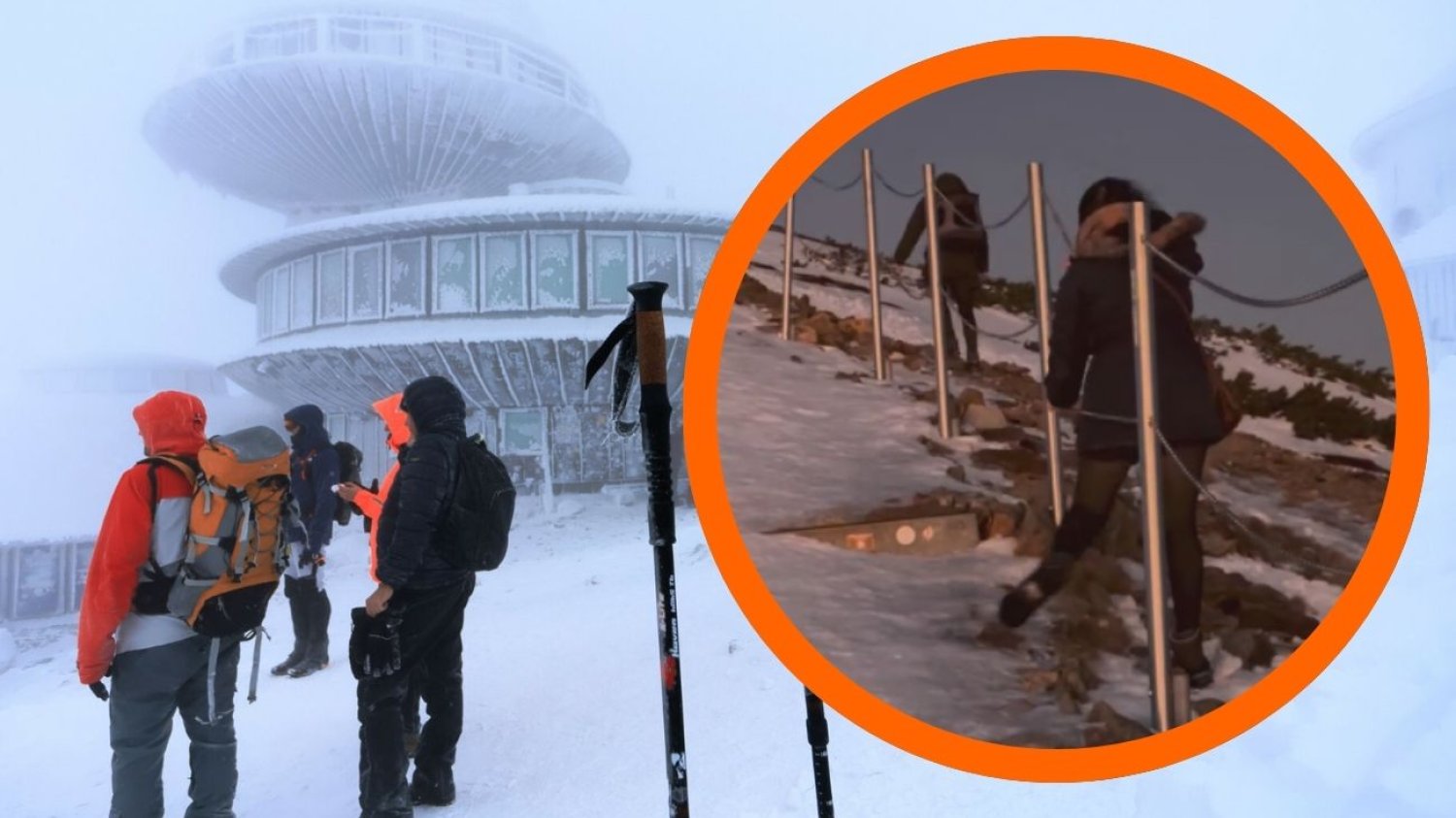 Głupota turystki na Śnieżce. Gdyby nie łańcuchy, nie ustałaby na nogach Brawura na Śnieżce. W spódnicy i z torebką próbowała zdobyć szczyt