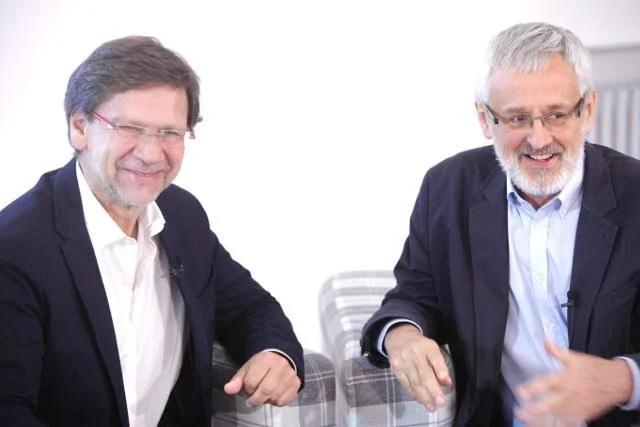 Jacek Santorski, psycholog biznesu oraz dr hab Bolesław Rok, dyrektor Centrum Etyki Biznesu i Innowacji Społecznych Akademii Leona Koźmińskiego