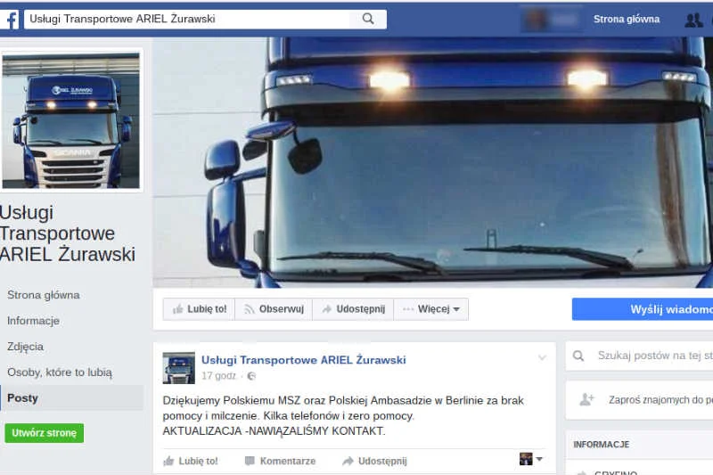 Właściciel firmy transportowej, której pracownik zginął w Berlinie, narzeka na brak kontaktu z polską ambasadą.