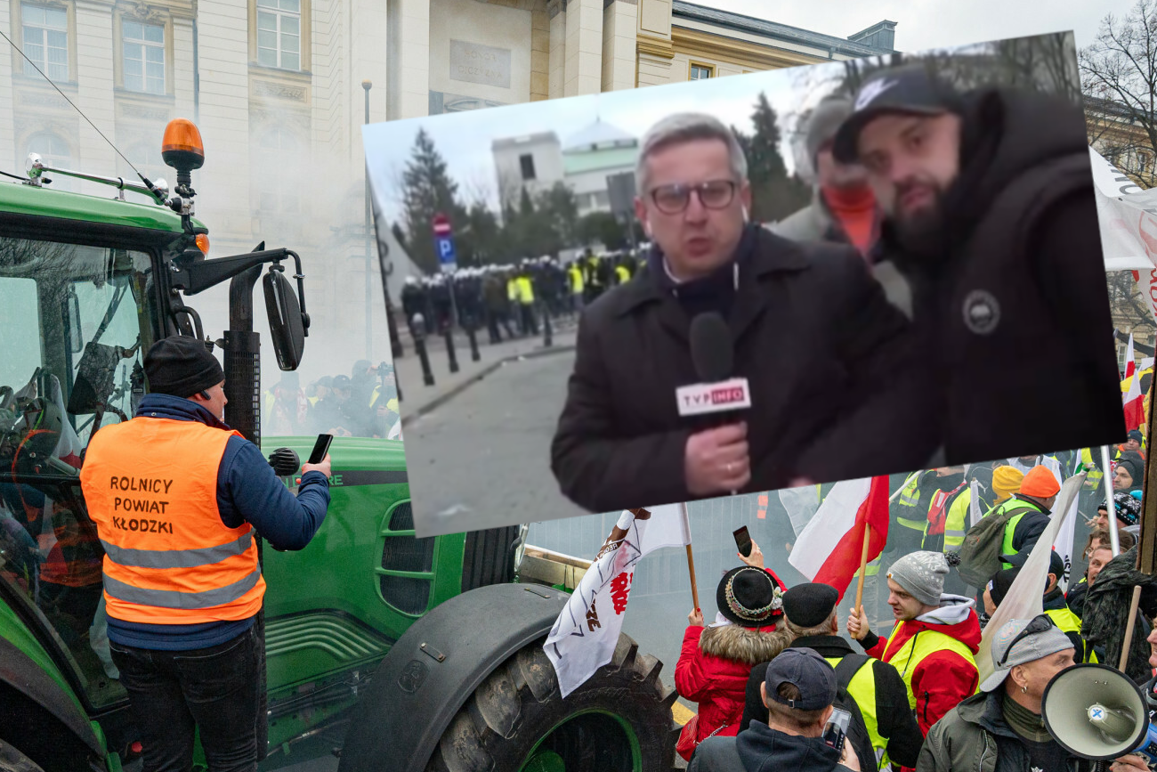 Były współpracownik TVP zakłócał live'a z protestu rolników. Oto co chciał przekazać telewidzom.