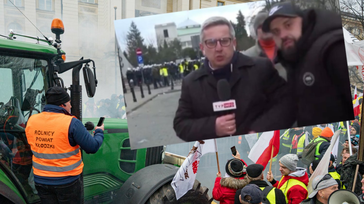Były współpracownik TVP zakłócał live'a z protestu rolników. Oto co chciał przekazać telewidzom.