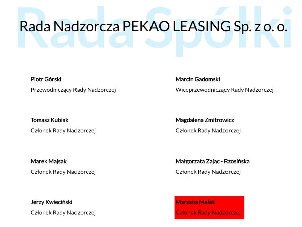 Marzena Małek w lipcu trafiła do rady nadzorczej Pekao Leasing