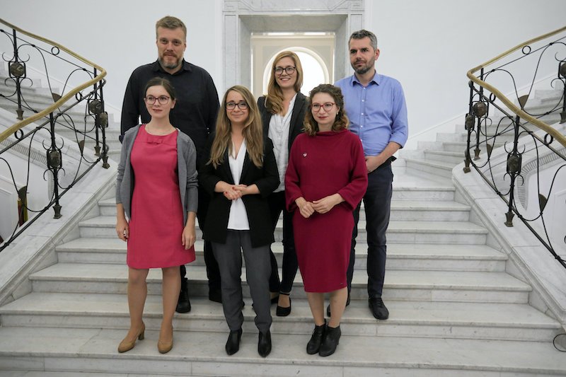 Posłanki i posłowie Partii Razem: (od lewej) Paulina Matysiak, Marcelina Zawisza, Daria Gosek–Popiołek, Adrian Zandberg, Magdalena Biejat, Maciej Konieczny.